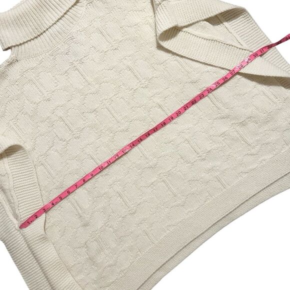 COACH NWT Ivory Signature Knit Turtleneck Wool Blend Poncho Sweater - Picture 13 of 16